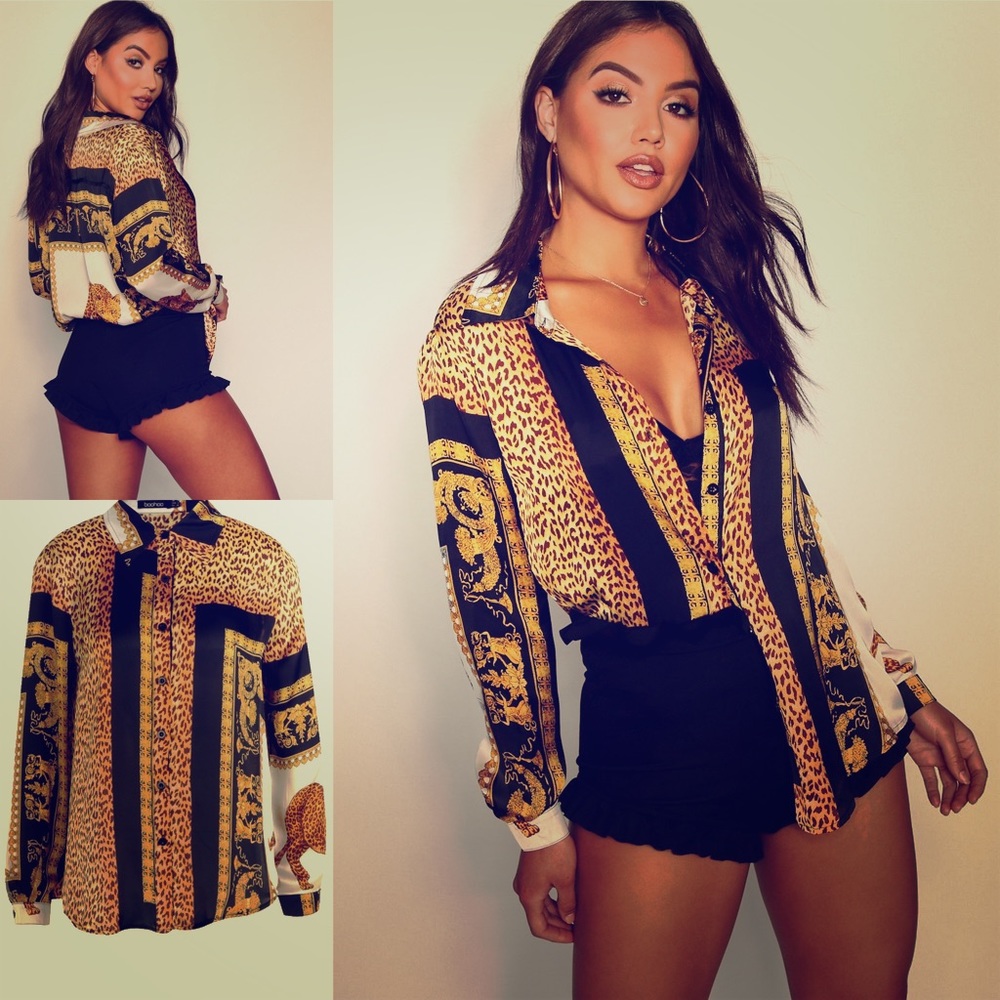 Chain Print Oversized Shirt